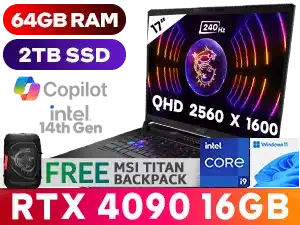 MSI GE78HX Raider 14VI Intel Core i9 RTX 4090 Gaming Laptop